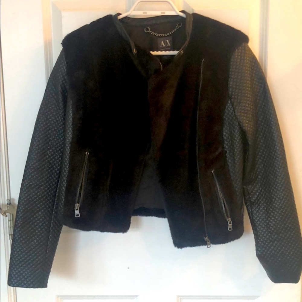AX faux fur and leather jacket